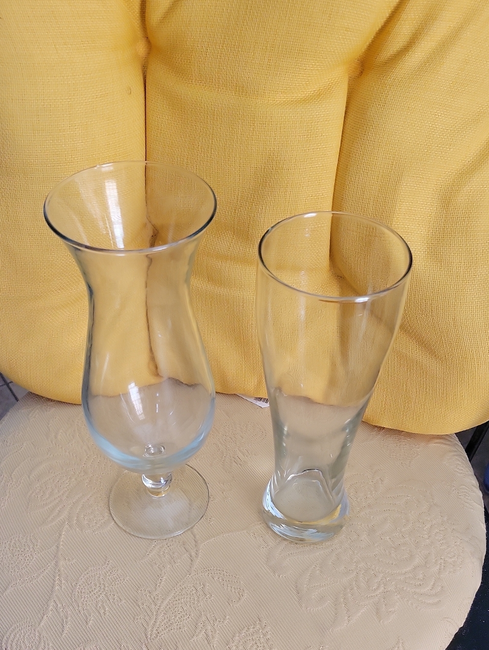 Clear Glass Hurricane and Tall Beer Glass Set - Transparent
